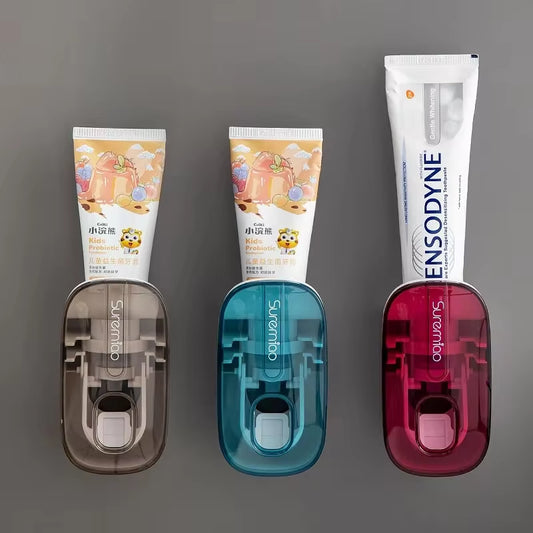 Distributeur automatique de dentifrice et porte-brosse à dents - Accessoire de salle de bain mural